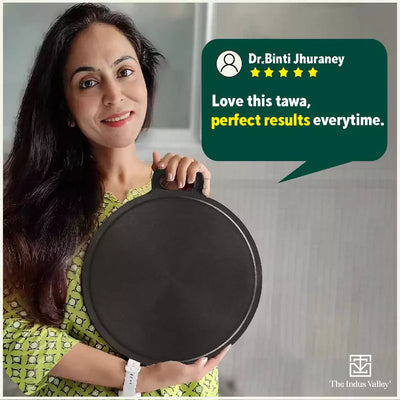 Super Smooth Cast Iron Tawa,Pre-seasoned, Nonstick, 100% Pure, Toxin-free, Induction, 28/30.5cm, 2.7/3.1kg