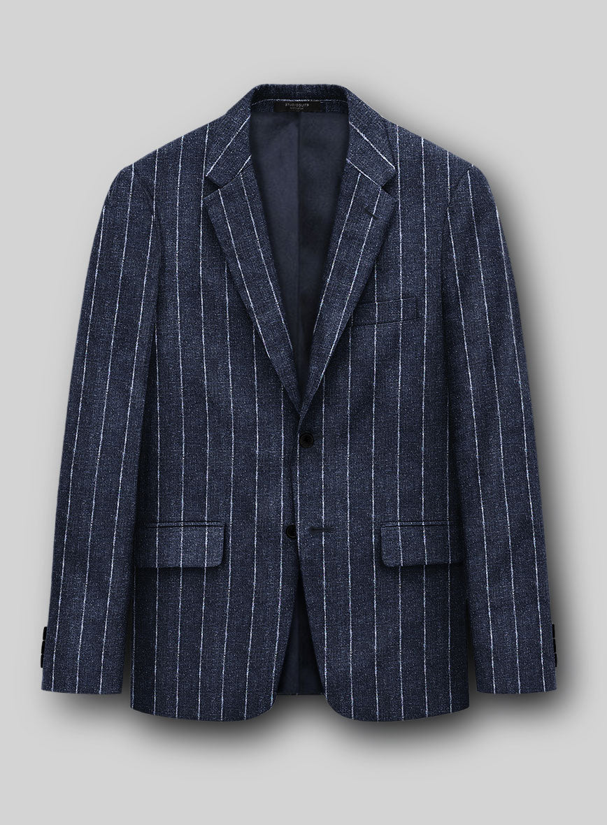 Maestro Lumel Silver Stripe Linen Wool Silk Jacket