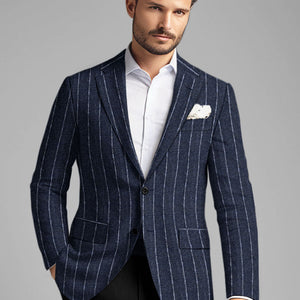 Maestro Lumel Silver Stripe Linen Wool Silk Jacket