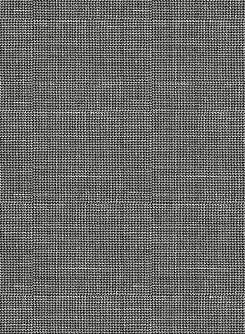 Italian Murano Mini Houndstooth Gray Wool Linen Suit