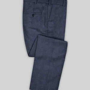 Italian Wool Cashmere Empire Blue Pants