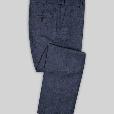Italian Wool Cashmere Empire Blue Pants