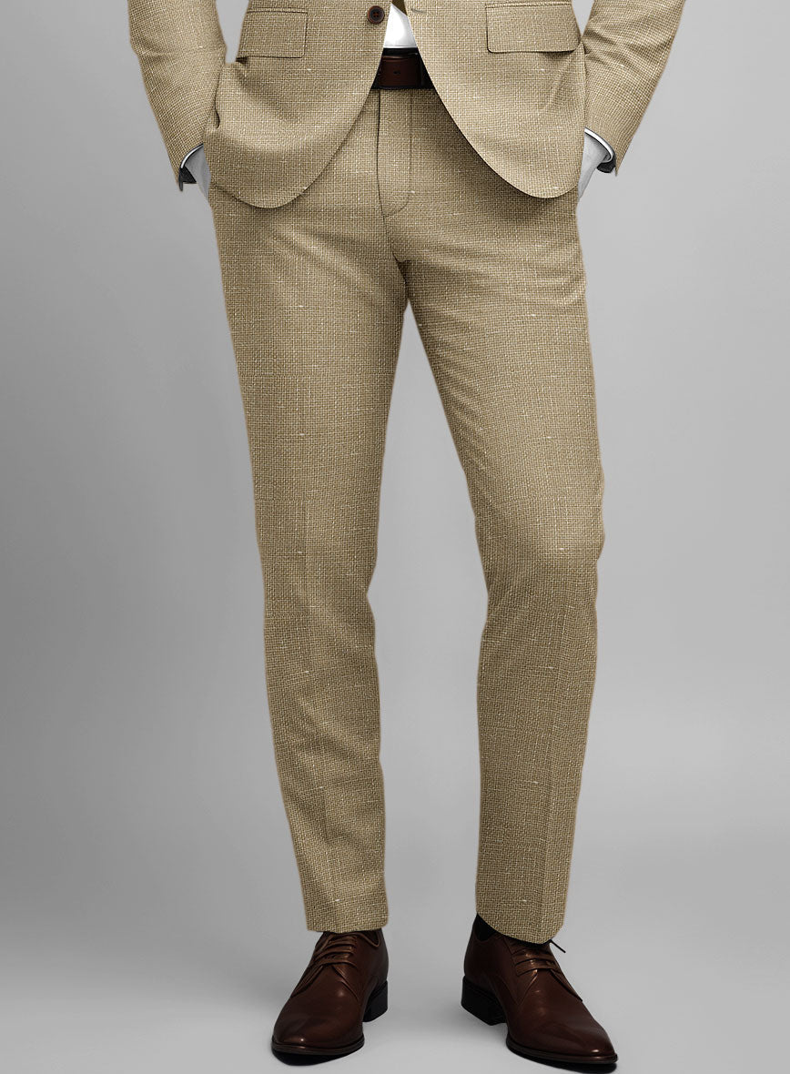 Italian Wool Linen Basket Weave Inol Pants