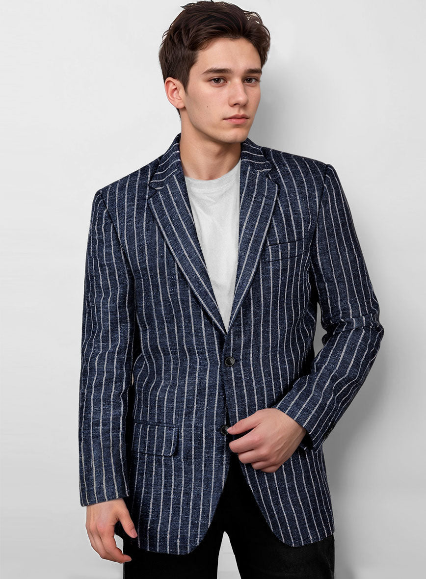 Maestro Volis Stripe Linen Wool Silk Jacket