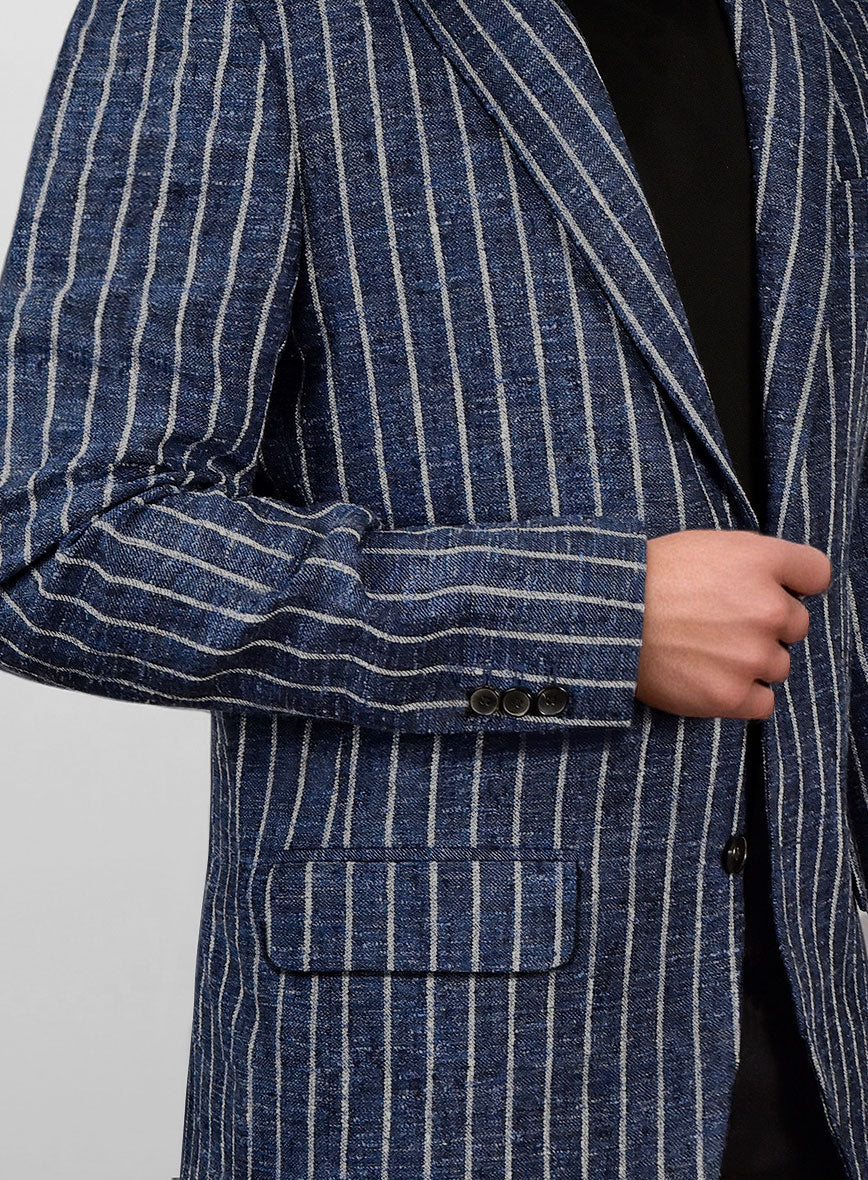 Maestro Volis Stripe Linen Wool Silk Jacket