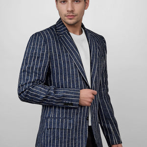 Maestro Volis Stripe Linen Wool Silk Jacket