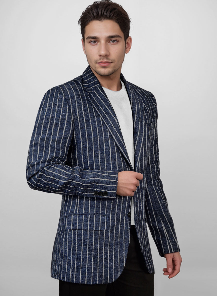 Maestro Volis Stripe Linen Wool Silk Jacket