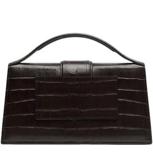 Jacquemus Large Bambino Black Crocodile Crossbody Bag