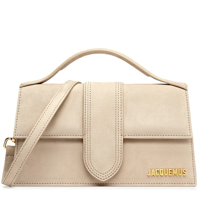 Jacquemus Large Bambino Dark Beige Suede Crossbody Bag