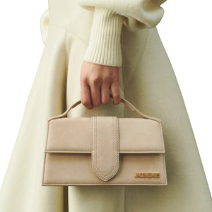 Jacquemus Large Bambino Dark Beige Suede Crossbody Bag