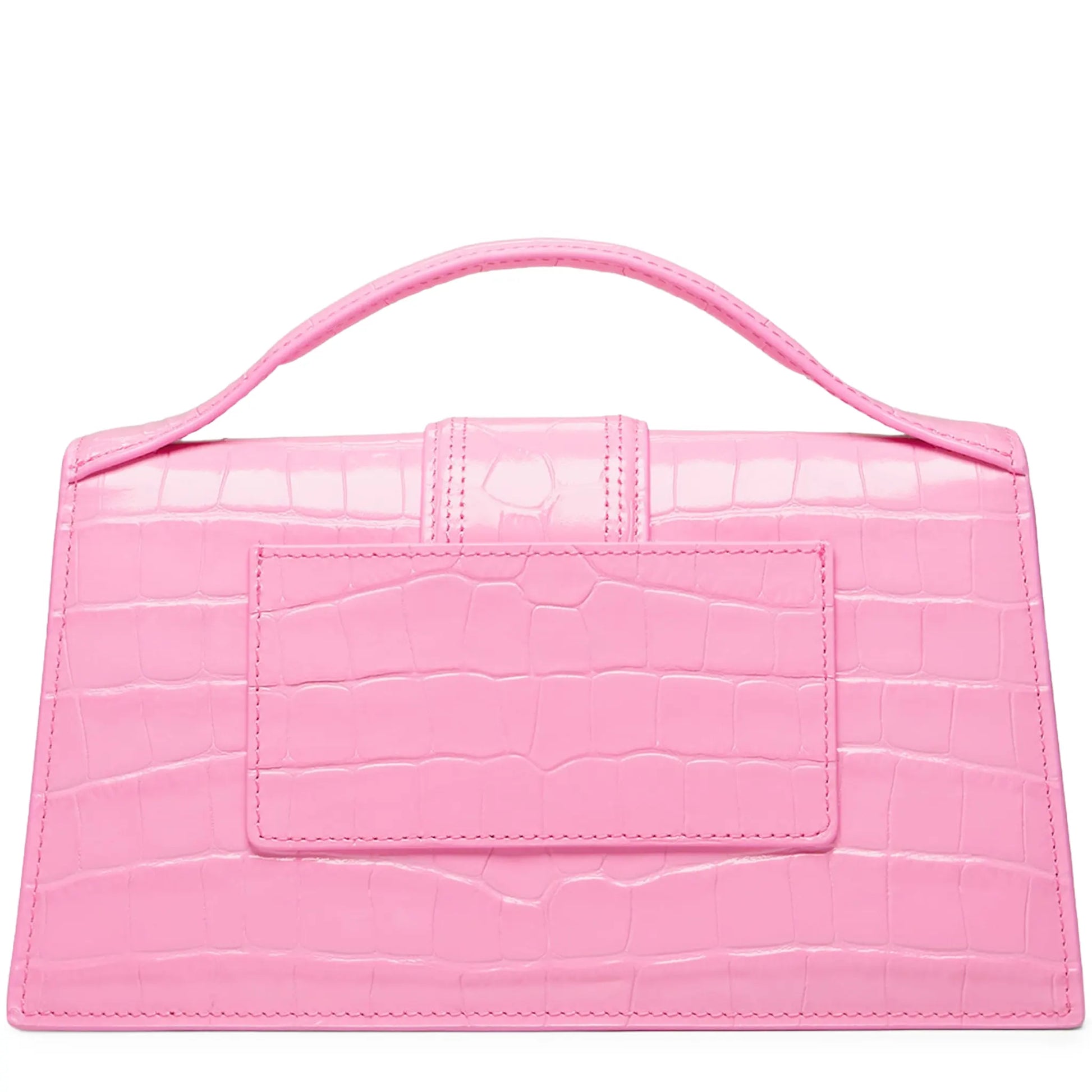 Jacquemus Large Bambino Pink Crocodile Crossbody Bag
