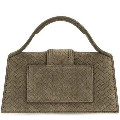 Jacquemus Le Bambino Suede Top Handle Khaki Bag