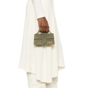 Jacquemus Le Bambino Suede Top Handle Khaki Bag