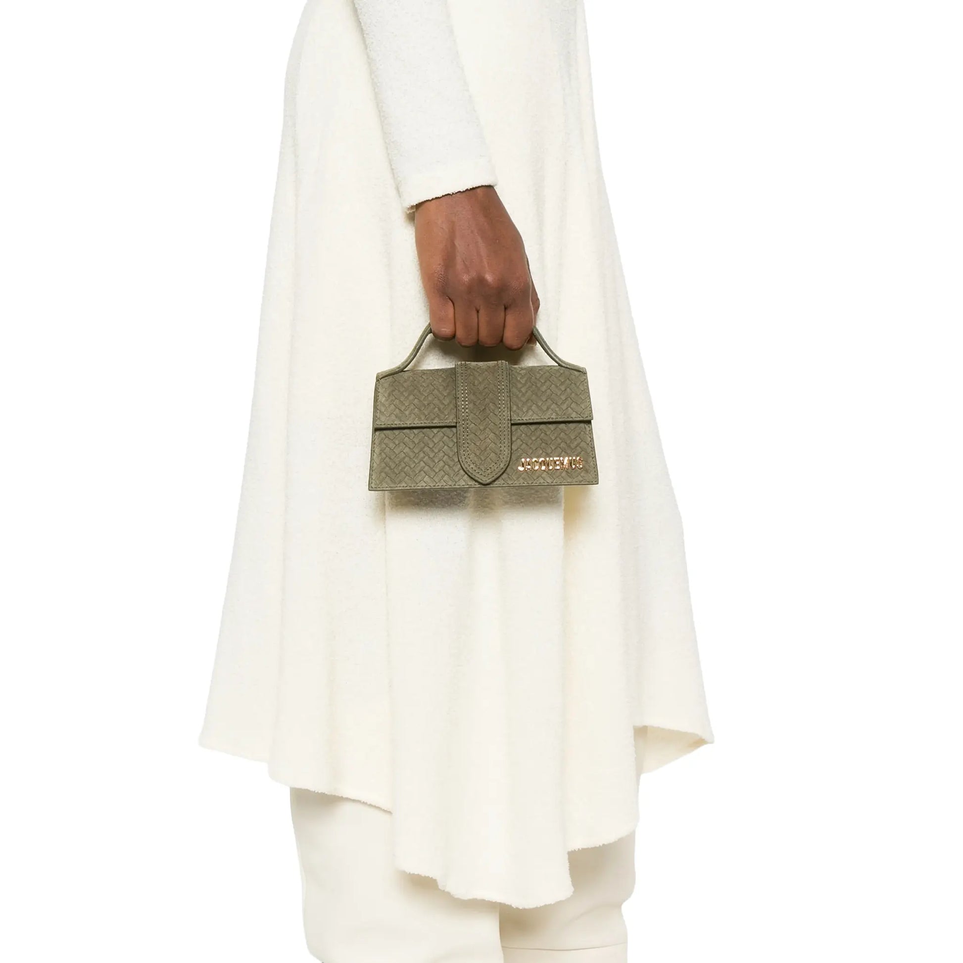 Jacquemus Le Bambino Suede Top Handle Khaki Bag