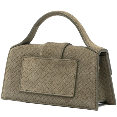 Jacquemus Le Bambino Suede Top Handle Khaki Bag