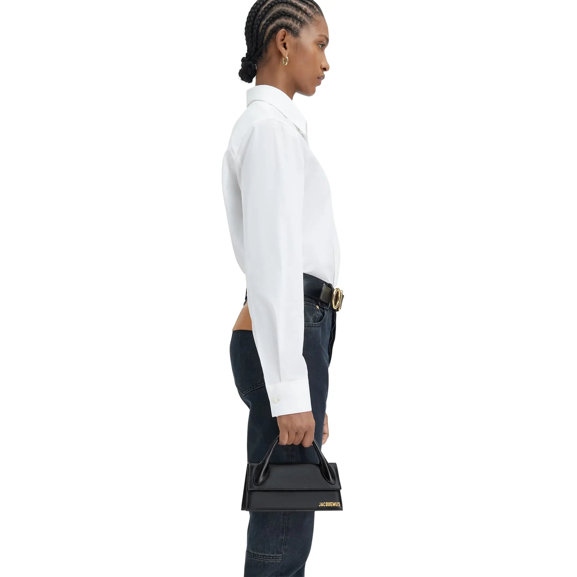 Jacquemus Le Chiquito Long Leather Black Handbag