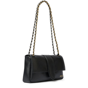 Jacquemus The Bambino Chain Soft Flap Black Shoulder Bag