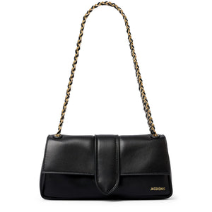 Jacquemus The Bambino Chain Soft Flap Black Shoulder Bag