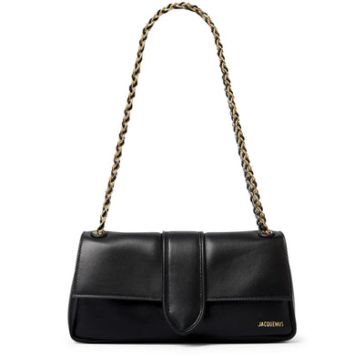 Jacquemus The Bambino Chain Soft Flap Black Shoulder Bag