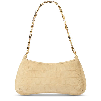Jacquemus The Bisou Chain Small Suede Beige Shoulder Bag