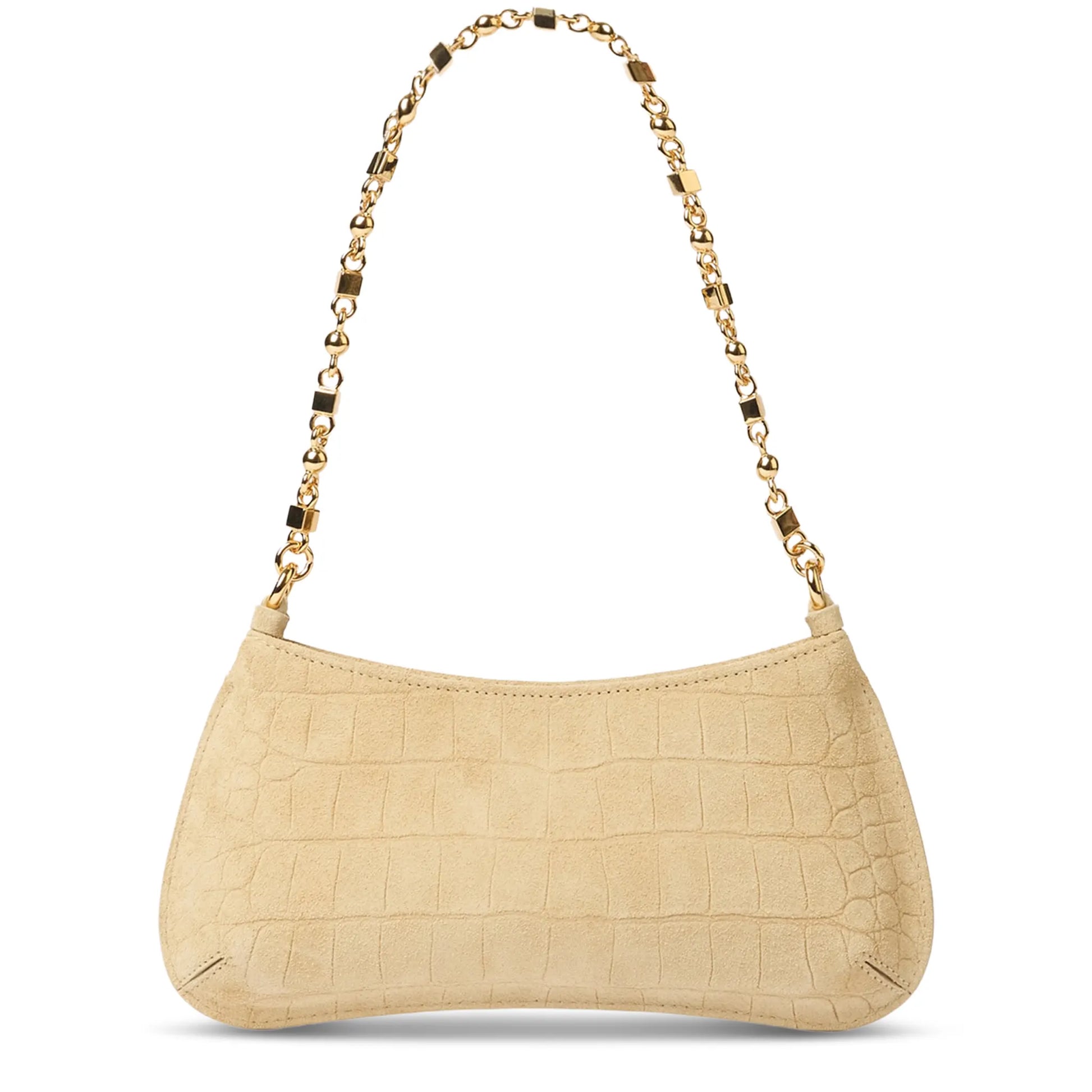 Jacquemus The Bisou Chain Small Suede Beige Shoulder Bag