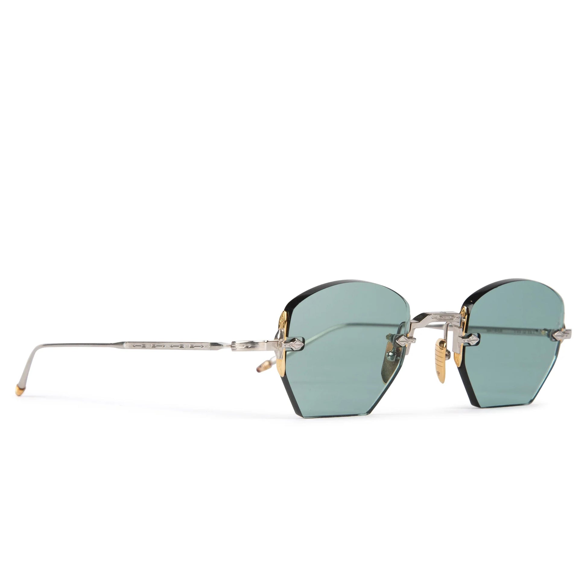 Jacques Marie Mage Oatman Silver Gold Green Sunglasses