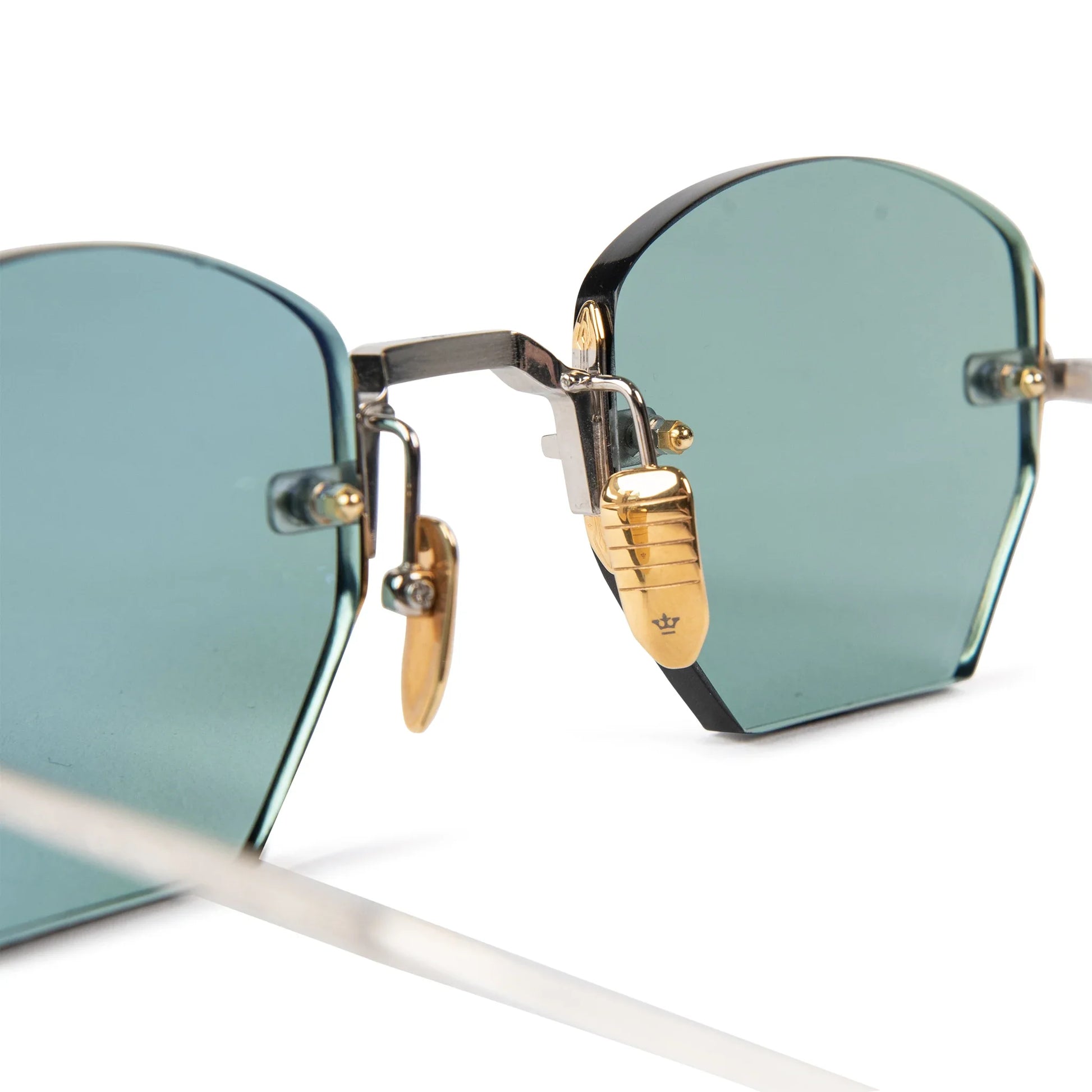 Jacques Marie Mage Oatman Silver Gold Green Sunglasses