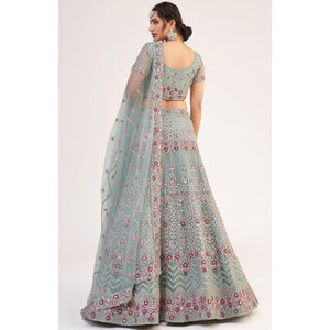 Jade Green Wedding Wear Embellished Heavy Butterfly Net Lehenga Choli