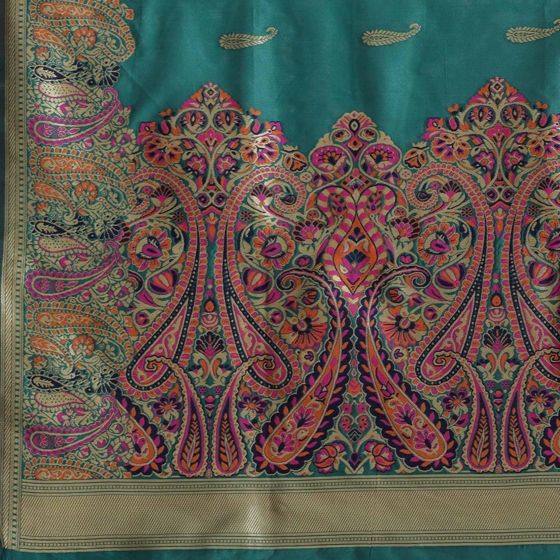 Jazzy Green Colored Festive Wear Woven Silk Blend Saree