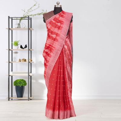 Jazzy Pink Coloured Casual Wear Printed Linen Saree