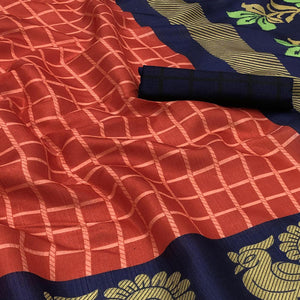Jazzy Red Colored Festive Wear Woven Art Silk Saree
