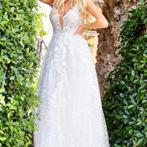 Jovani JB07646 Long Bridal Ballgown Beaded Lace Wedding Dress