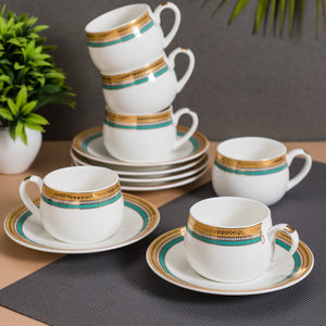 JCPL Coral Aroma Cup & Saucer Set | 145 ml | Set of 12 Pcs