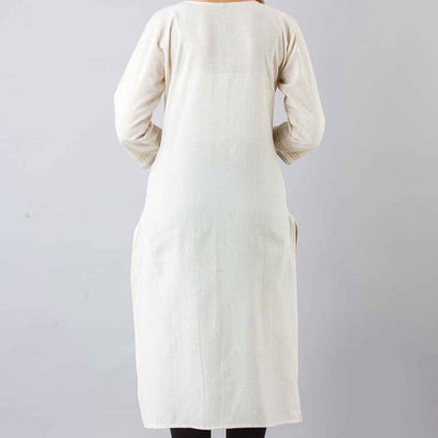 Women White Cotton Kurti