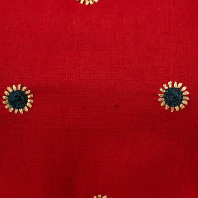 Women Red Cotton Round Neck Kurta wth Pant & Dupatta