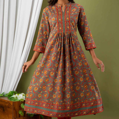 Women Colorful Cotton Flared Kurti
