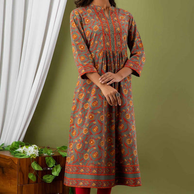 Women Colorful Cotton Flared Kurti