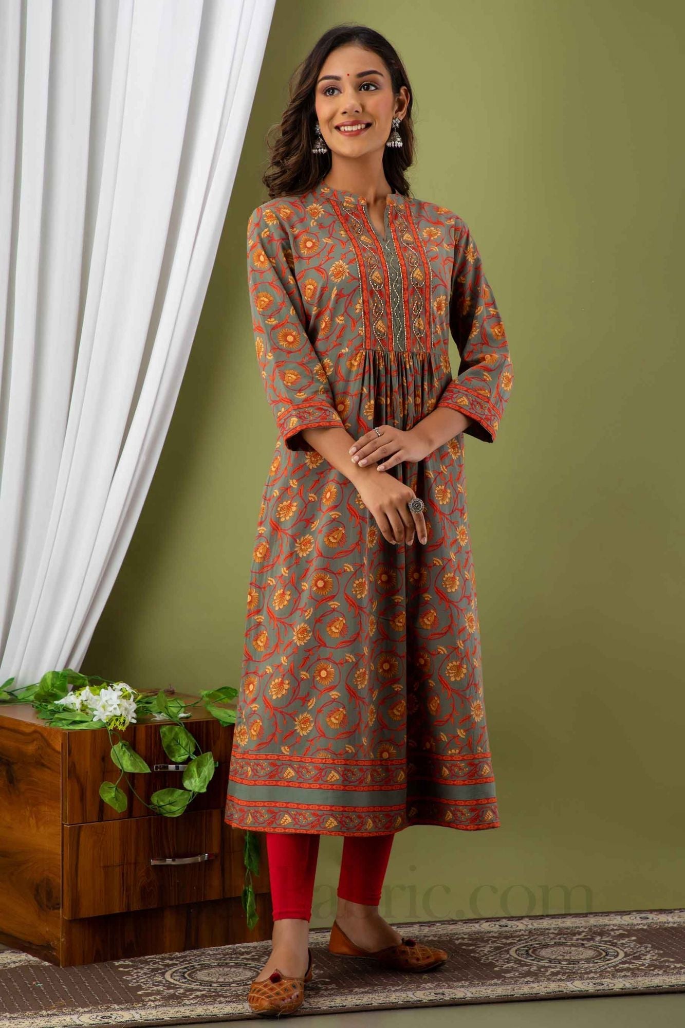 Women Colorful Cotton Flared Kurti