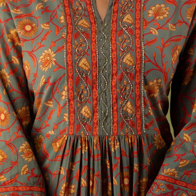 Women Colorful Cotton Flared Kurti