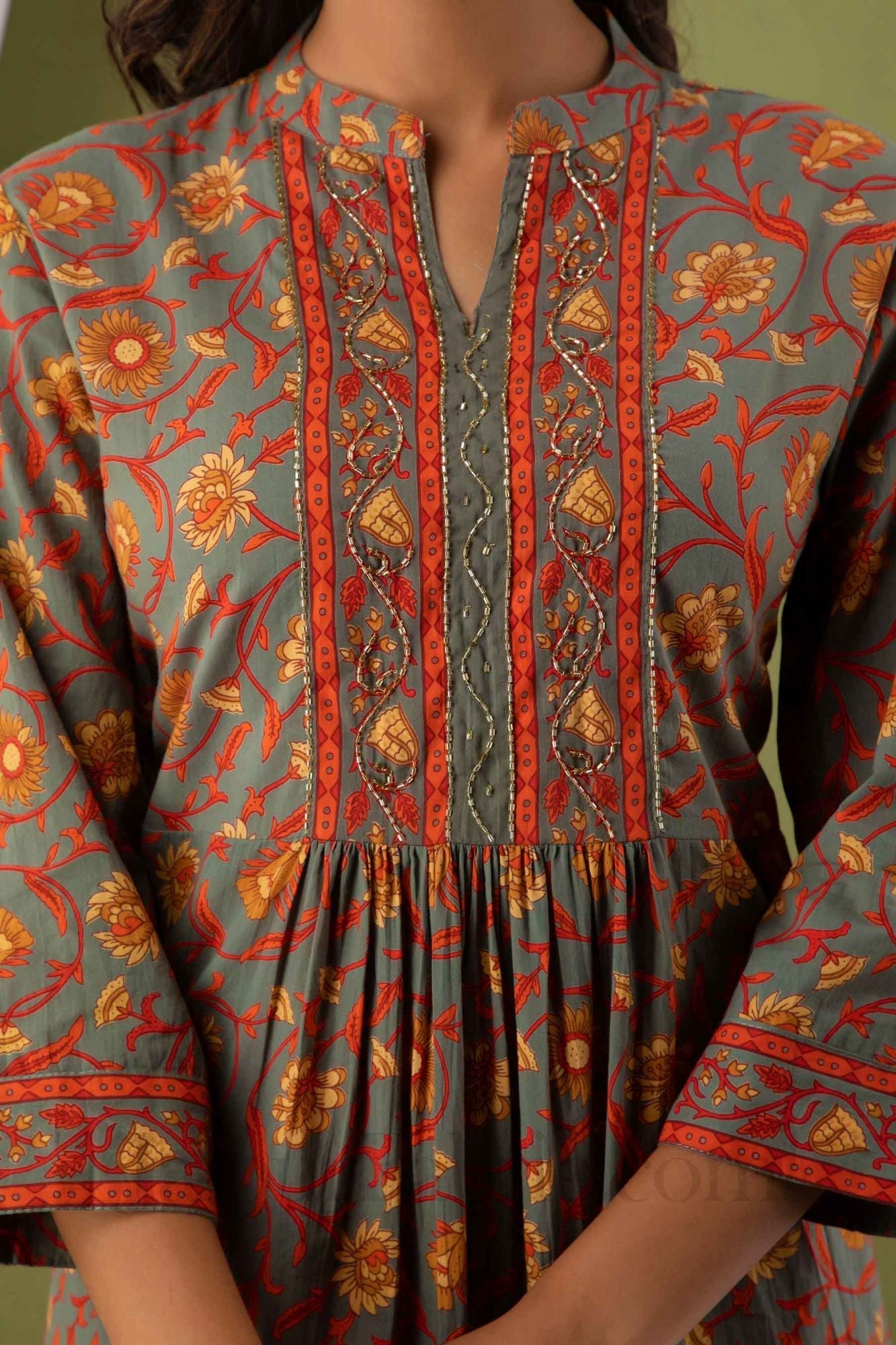 Women Colorful Cotton Flared Kurti