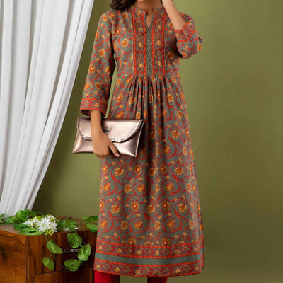 Women Colorful Cotton Flared Kurti