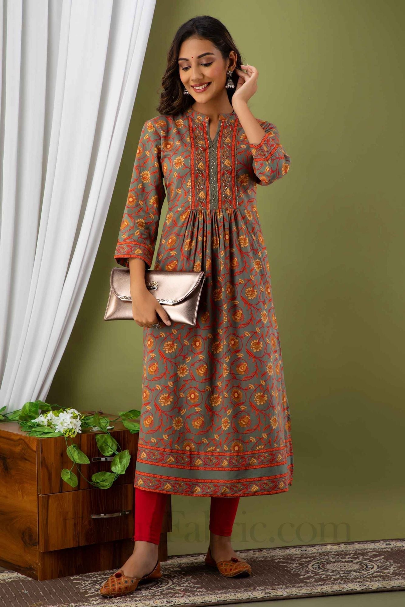 Women Colorful Cotton Flared Kurti