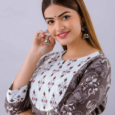 Earnest Grey Kurta with Plazzo