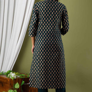 Women Cotton Foil Print Kurti with Pant & Dupatta