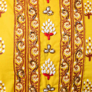 Women Yellow Cotton Kurti With Palazzo