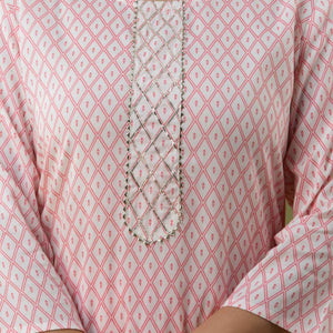 Women Peach Cotton Kurti With Palazzo