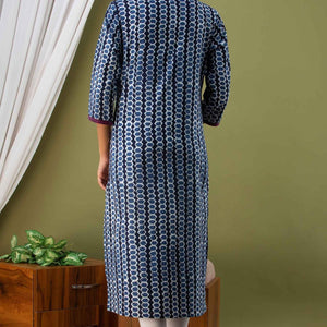 Women Blue Cotton Kurti