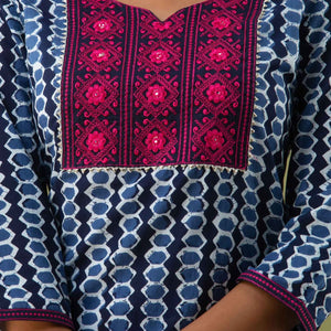 Women Blue Cotton Kurti
