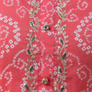 Women Peach Cotton Kurti