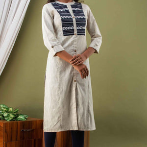 Women Cotton Serene White Kurti